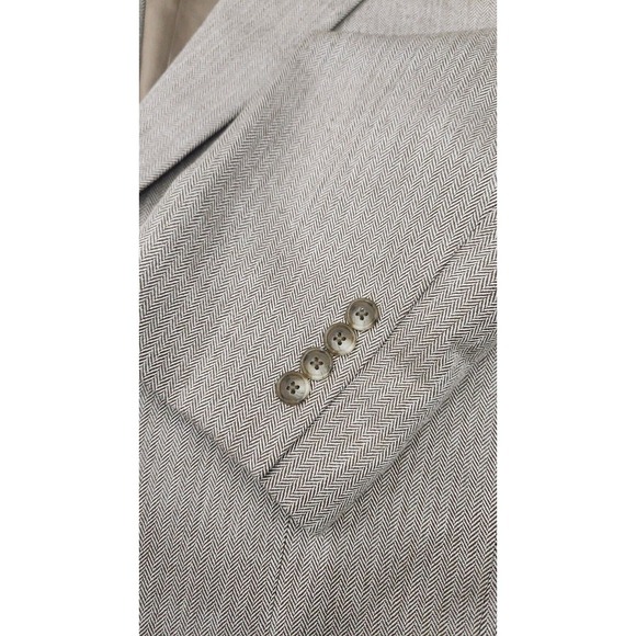 JOS A BANK SIGNATURE SILK/CAMEL HAIR HERRINGBONE SPORT COAT‎ BLAZER MEN 44R - Picture 7 of 10